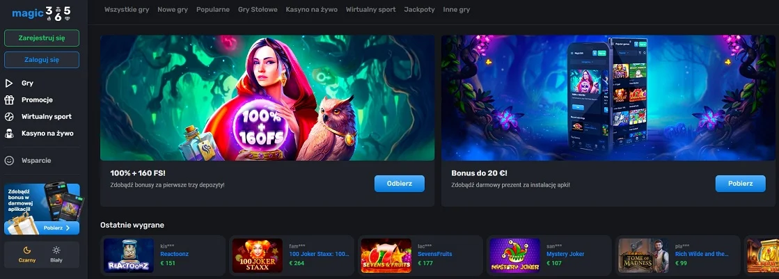 Oficjalna strona kasyna Magic365