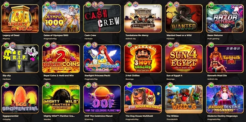 Asortyment gier WinLegends Casino