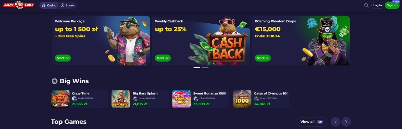 Lazybar casino Strona główna